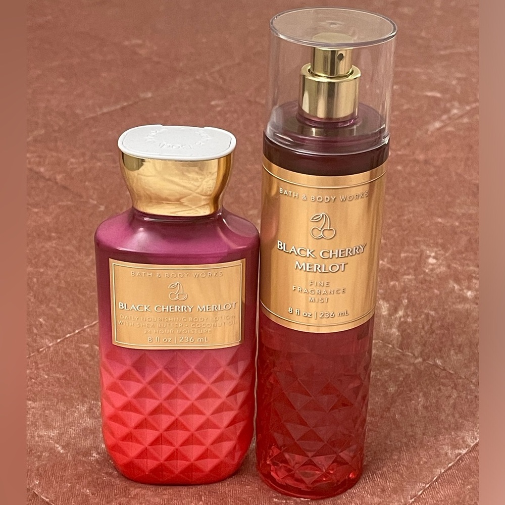 Bath & Body Works Black Cherry Merlot Fragrance Mist and Body Lotion